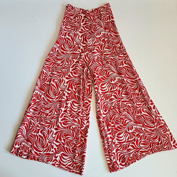 Vintage 60s high waisted red and white wide leg pants size XXS. 1960s mod pants. - Picture 1 of 10